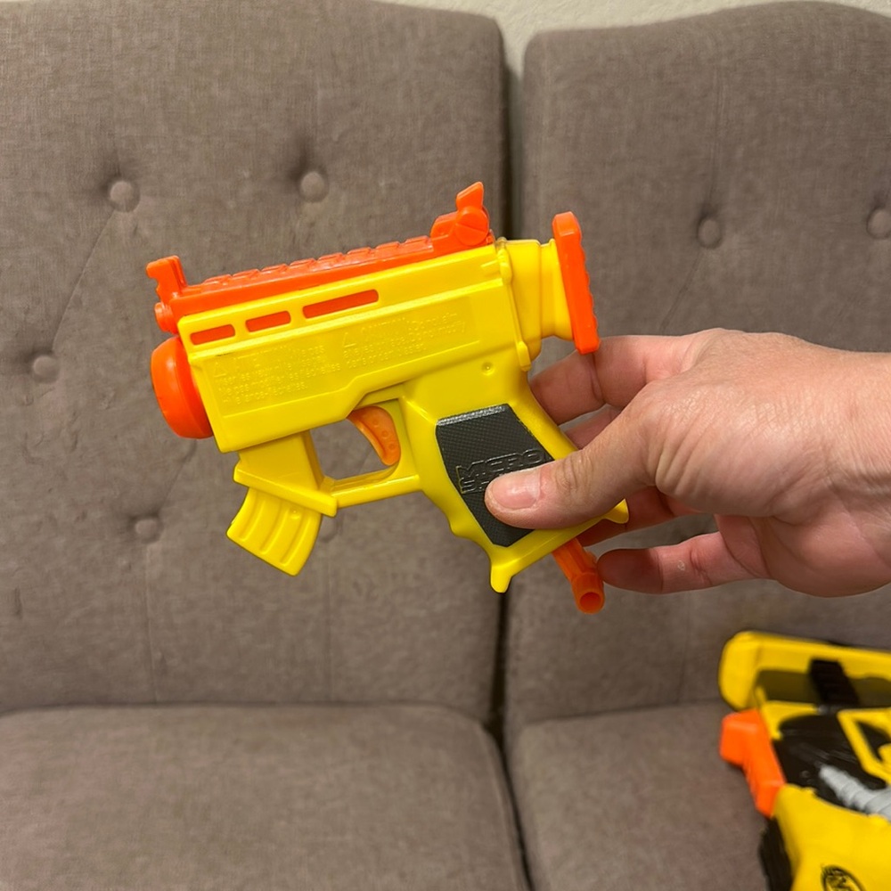 Nerf Action Figures Yellow and Orange Blaster